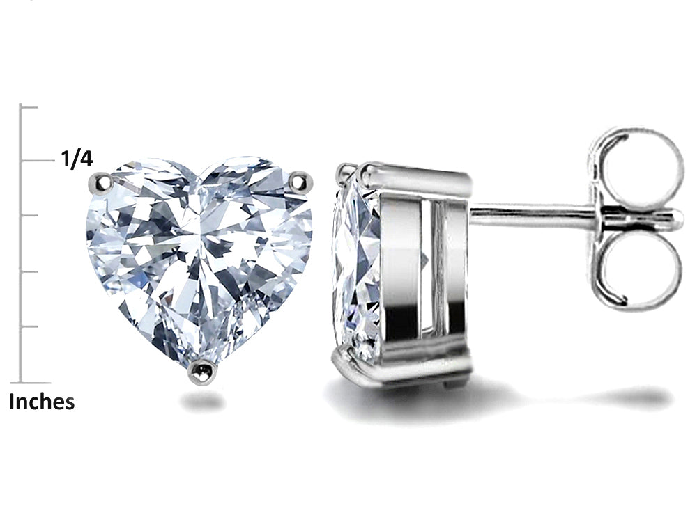 Star K 7mm Heart Shape Created Star Sapphire Earrings Studs