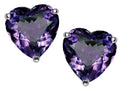 Star K 7mm Heart Shape Simulated Alexandrite Earrings Studs
