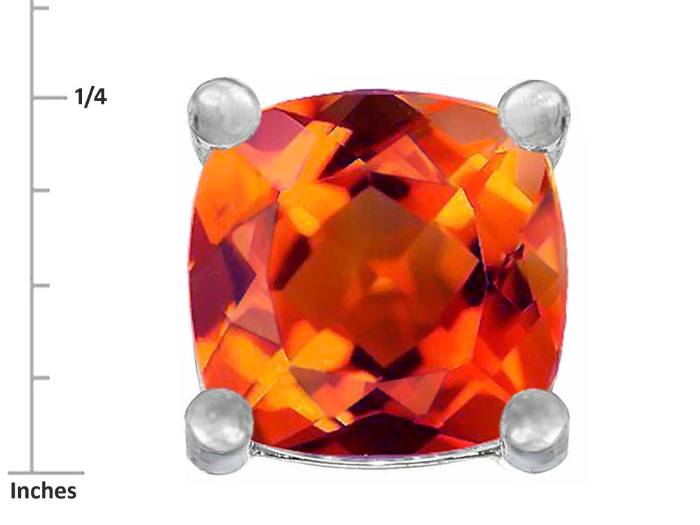 Star K Cushion-Cut 7mm Simulated Mexican Fire Opal Earrings Studs