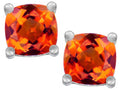 Star K Cushion-Cut 7mm Simulated Mexican Fire Opal Earrings Studs