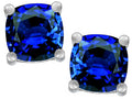 Star K Cushion-Cut 7mm Created Sapphire Earrings Studs