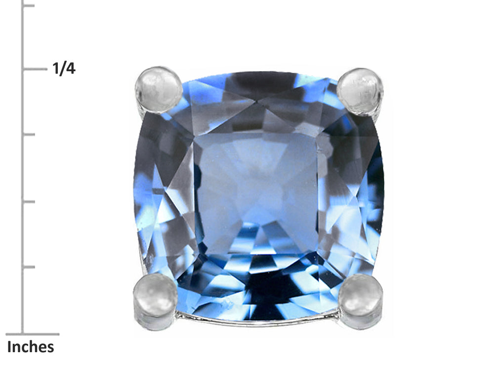 Star K Cushion-Cut 7mm Simulated Aquamarine Earrings Studs