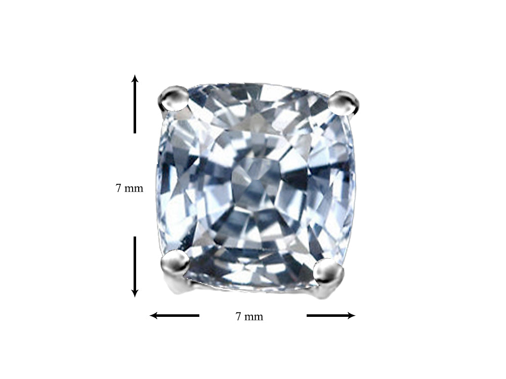 Star K Cushion-Cut 7mm Simulated White Topaz Earrings Studs
