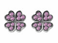 Celtic Love by Kelly Small Lucky Clover Earrings with Created Pink Sapphire