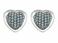 Star K Heart Shape Love Earrings with Simulated Aquamarine