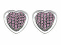 Star K Heart Shape Love Earrings with Created Pink Sapphire
