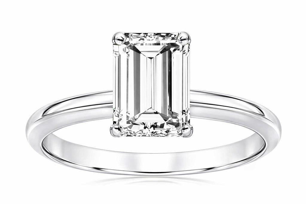 Star K White Topaz 8x6mm Emerald Cut Engagement Ring