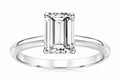 Star K White Topaz 8x6mm Emerald Cut Engagement Ring