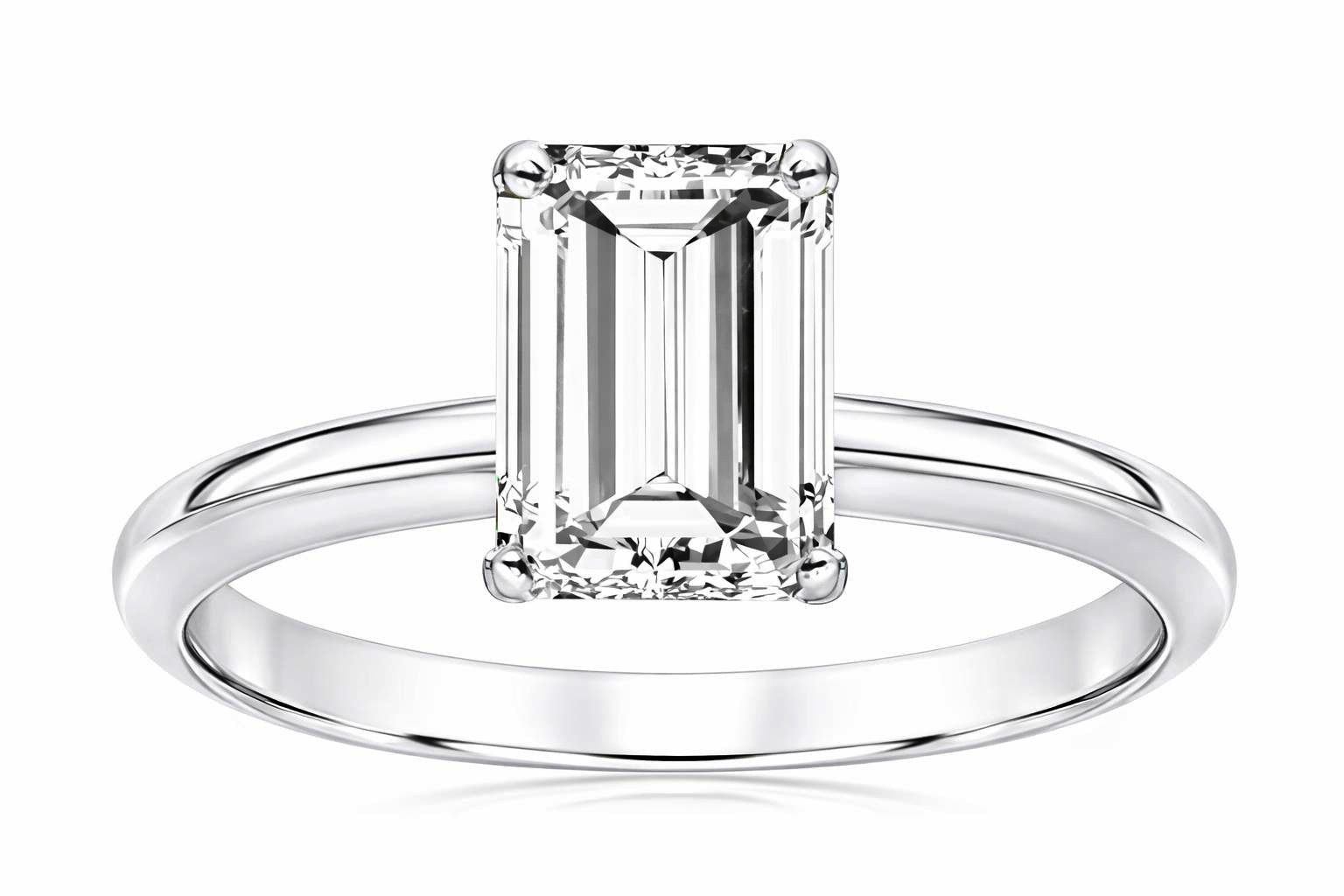 Star K White Topaz 8x6mm Emerald Cut Engagement Ring