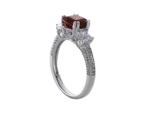 Star K 7mm Cushion-Cut Created Ruby Ring