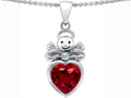 Star K Love Angel Pendant Necklace with 10mm Created Ruby Heart