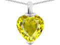 Star K 10mm Heart Shaped Simulated Citrine Pendant Necklace