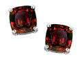 Original Star K 7mm Cushion-Cut Genuine Garnet Earrings Studs