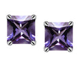 Star K Square 7mm Simulated Alexandrite Earrings