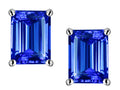 Star K 8x6mm Emerald Cut Simulated Tanzanite Earrings