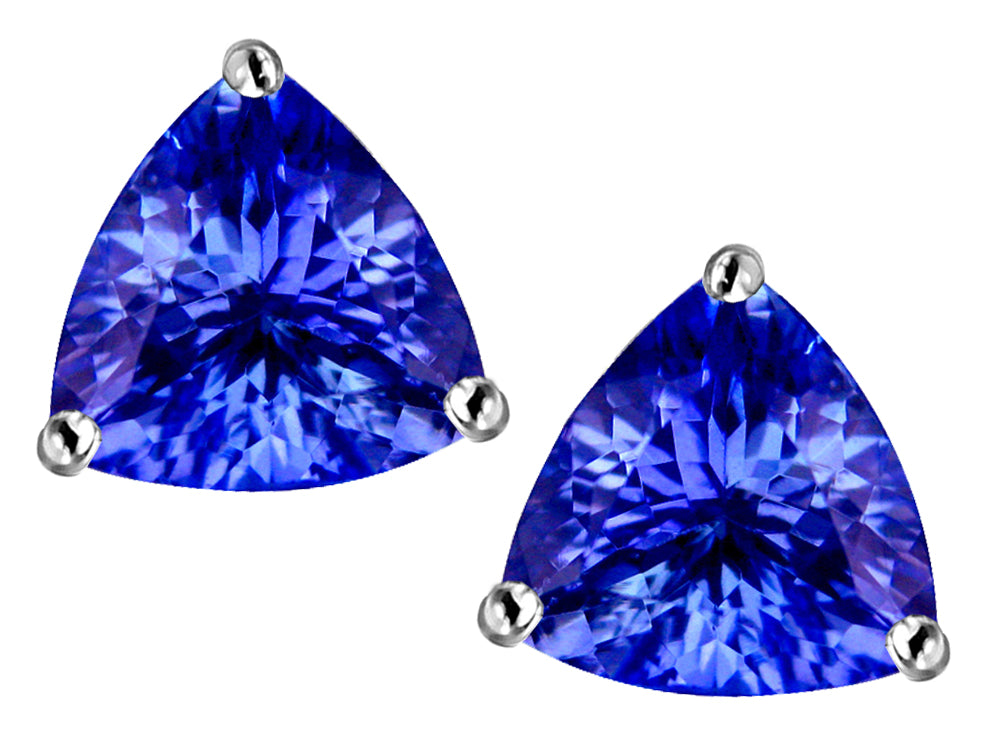 Star K Trillion 7mm Simulated Tanzanite Earrings Studs