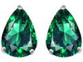 Star K Pear Shape 9x7mm Simulated Emerald Earrings Studs