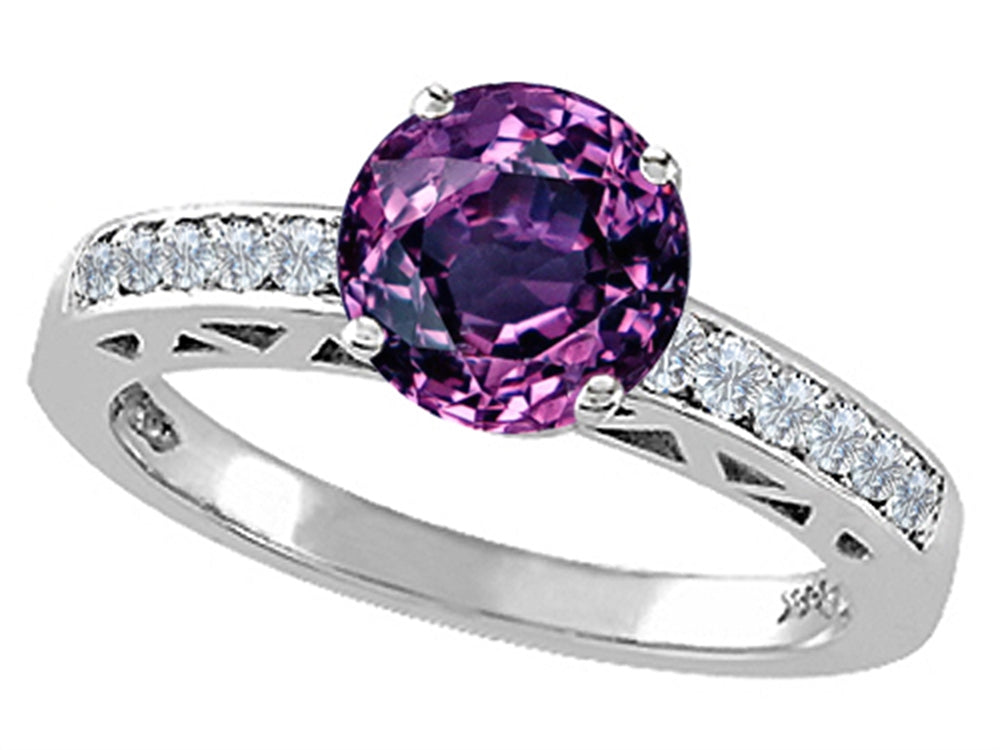 Tommaso Design Simulated Alexandrite Solitaire Engagement Ring