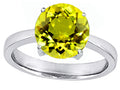Star K Large Solitaire Big Stone Ring with 10mm Round Simulated Yellow Sapphire