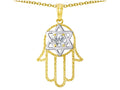 Tommaso Design Large 1.5 inch Hamsa Hand Jewish Star of David Protection Pendant Necklace