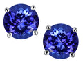 Star K Round 7mm Simulated Tanzanite Earrings Studs