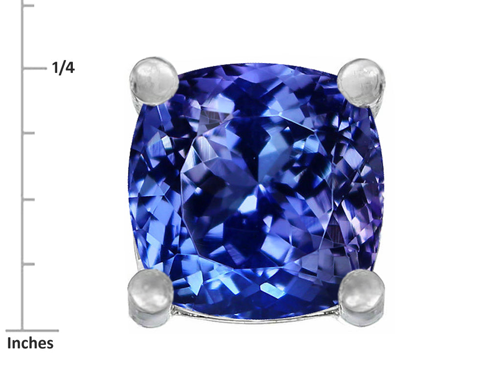 Star K Cushion-Cut 7mm Simulated Tanzanite Earrings Studs