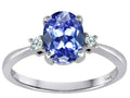 Tommaso Design 8x6mm Oval Genuine Tanzanite Engagement Ring