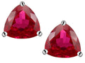 Star K Trillion 7mm Created Ruby Earrings Studs