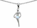 Star K Ballerina Dancer Pendant Necklace with Round 7mm Created Opal