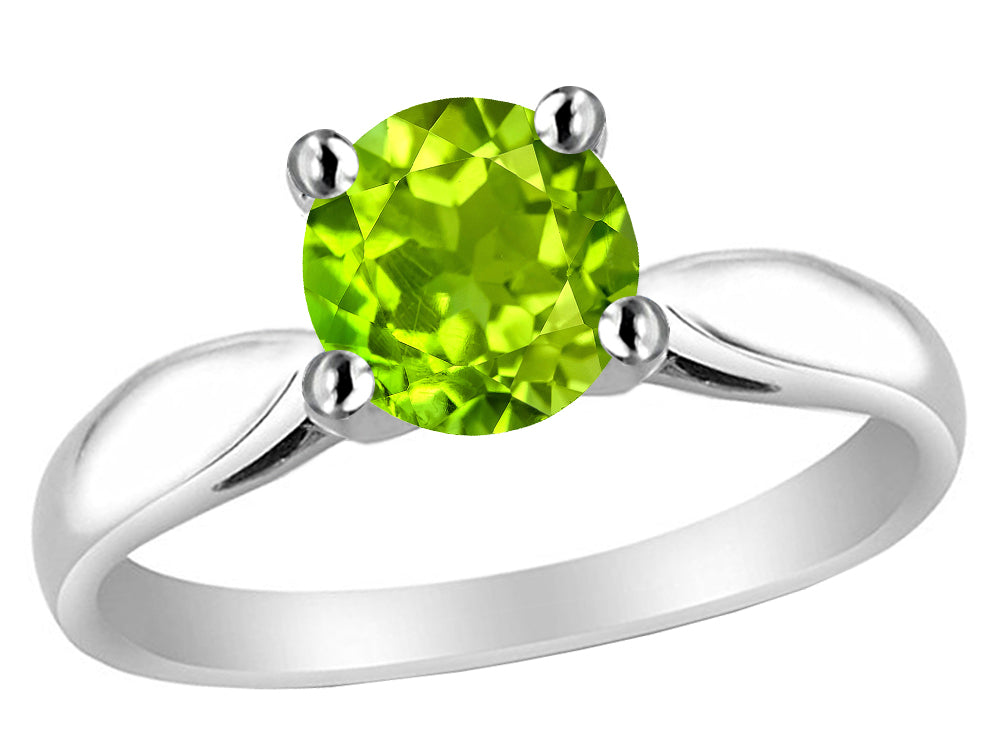 Star K Round 7mm Simulated Peridot Ring