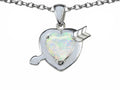 Star K Heart with Arrow Love Pendant Necklace with Heart Shape 8mm Created Opal
