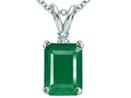 Tommaso Design Classic 7x5mm Emerald Cut Genuine Emerald Pendant Necklace