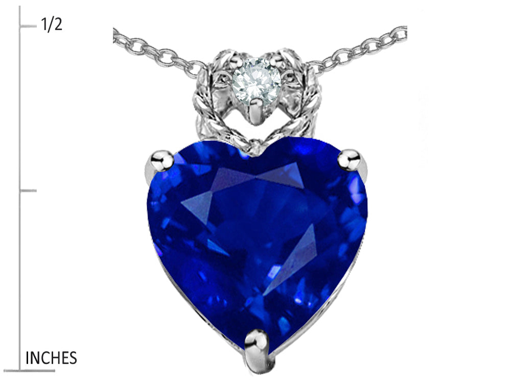 Star K Heart Rope Pendant Necklace with Created Sapphire