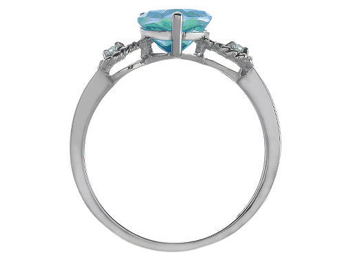 Tommaso Design Simulated Emerald Heart Shape Engagement Promise Ring