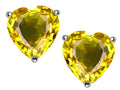 Star K Heart Shape 7mm Simulated Citrine Earrings Studs