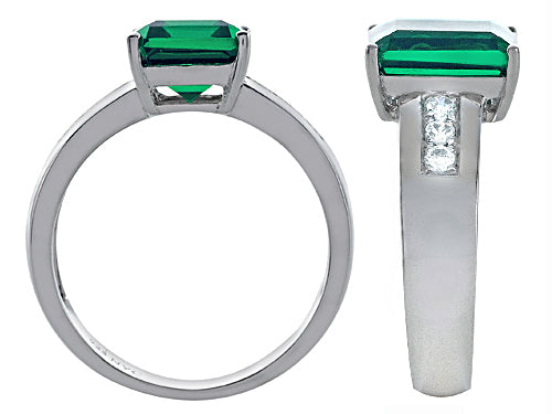 Star K Classic Octagon Emerald Cut 9x7 Ring With Simulated Emerald