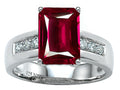 Star K Classic Octagon Emerald Cut 9x7 Ring With Created Ruby