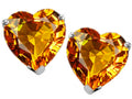 Star K Heart Shape Genuine Citrine Earrings Studs