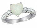 Star K 8mm Heart Shape Simulated Opal Ring