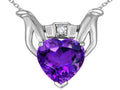 Star K Claddagh Love Pendant Necklace With Genuine Amethyst