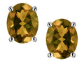 Star K Oval 8x6mm Genuine Smoky Quartz Earrings Studs