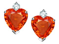 Star K Heart Shape Simulated Mexican Fire Opal Earrings