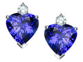 Star K Heart Shape 7mm Simulated Tanzanite Earrings