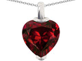 Star K 10mm Heart Shaped Simulated Garnet Pendant Necklace