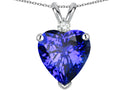 Star K Heart Shape 8mm Simulated Tanzanite Heart Pendant Necklace