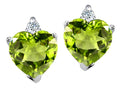 Tommaso Design Heart Shape Peridot Earrings Studs