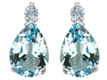 Star K Pear Shape 8x6 mm Simulated Aquamarine Earrings Studs
