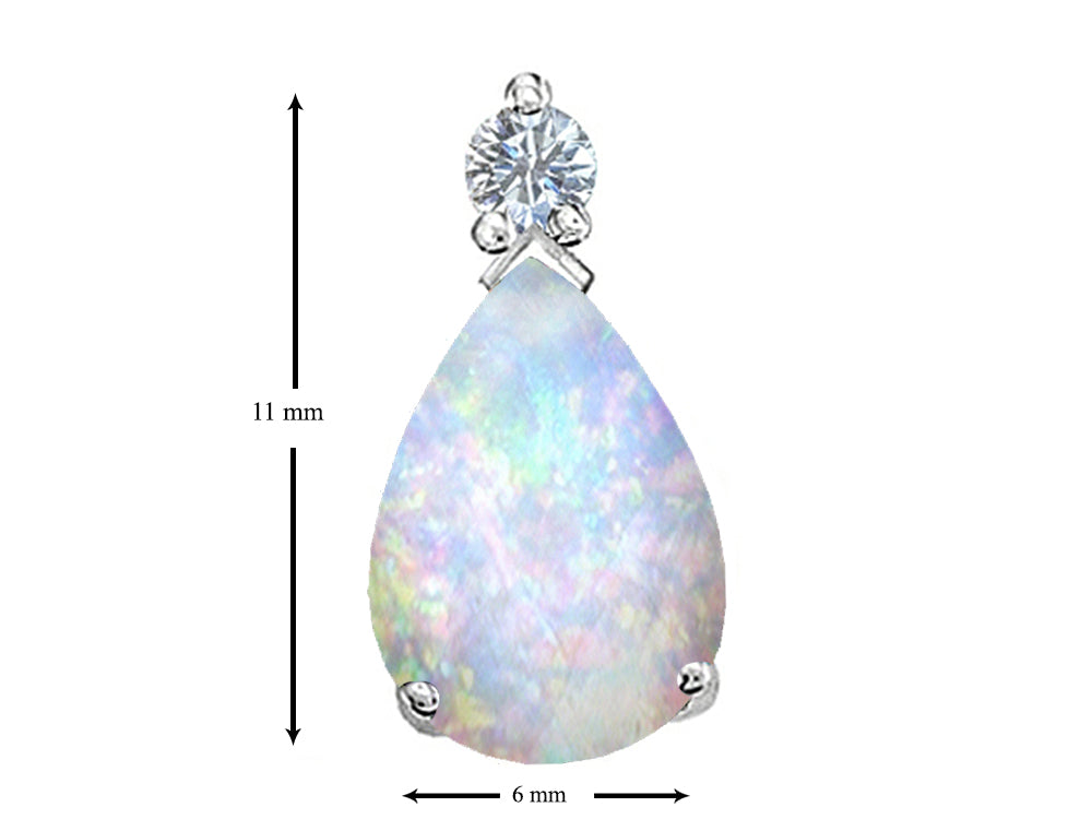 Star K Pear Shape 8x6 mm Created Opal Earrings Studs