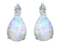 Star K Pear Shape 8x6 mm Created Opal Earrings Studs