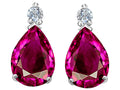 Star K Pear Shape 8x6 mm Created Pink Sapphire Earrings Studs